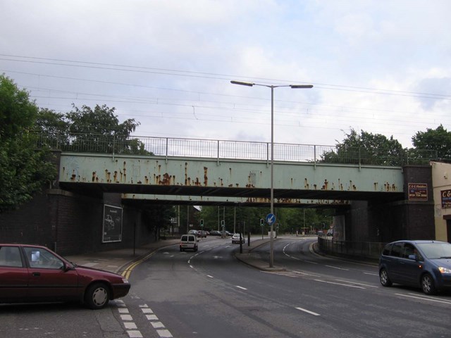 SAGE GREEN FOR RAILWAY BRIDGE: Smithdown Road, Liverpool