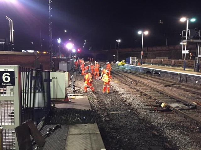 Full train service expected at Sheffield railway station tomorrow: Network Rail workers carrying out track and signalling repairs after derailed freight train in Sheffield