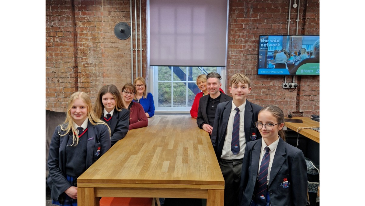 Pictured from left to right with Garstang Community Academy pupils at the Lancashire Careers Hub  are County Cllr Jayne Rear, director Lancashire Skills and Employment Hub Dr Michele Lawty-Jones, Tina Miller, enterprise coordinator Lancashire Careers Hub, and County Cllr Ash Sutcliffe.