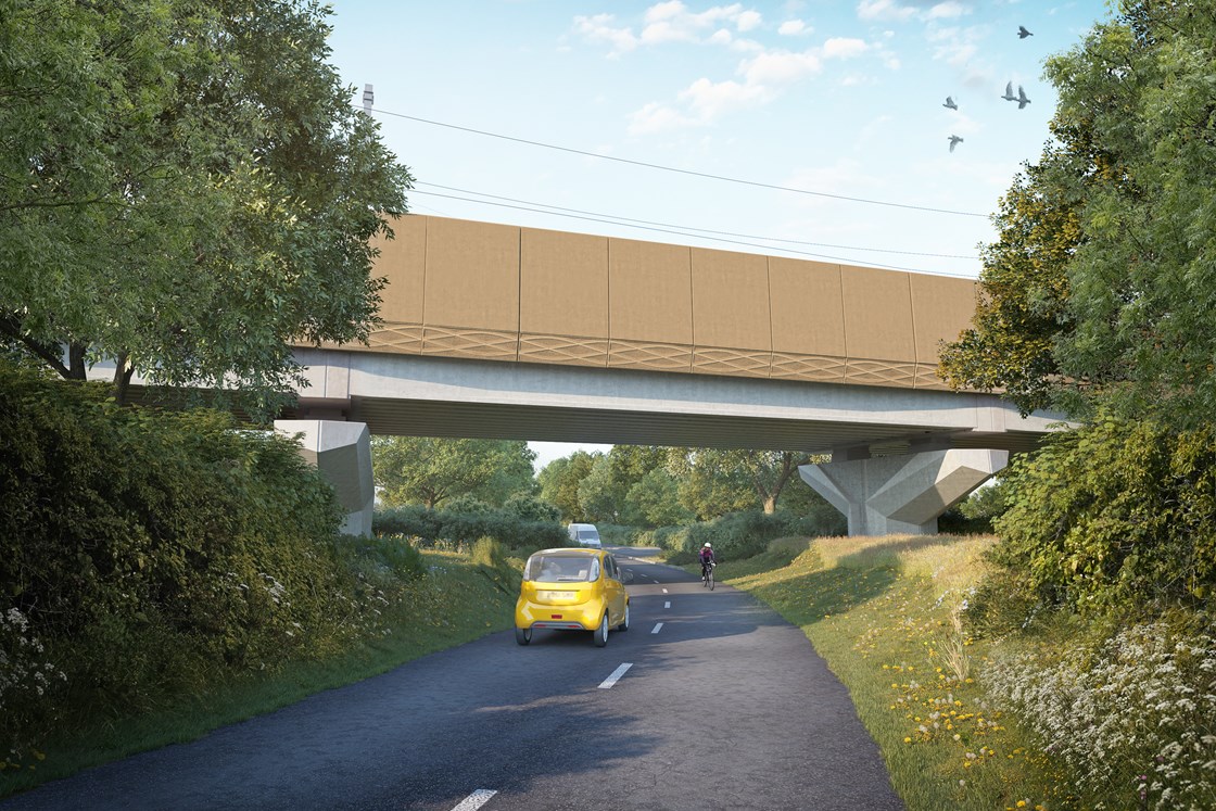 Balsall Common viaduct over Station Road - red