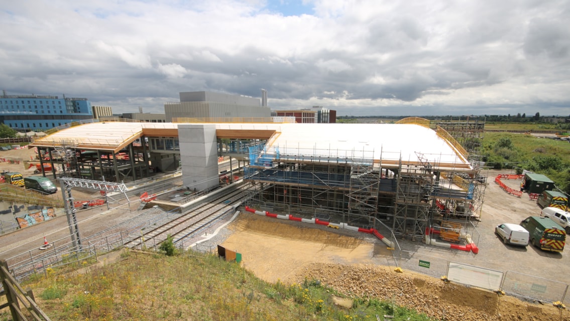 Cambridge South station under construction cropped