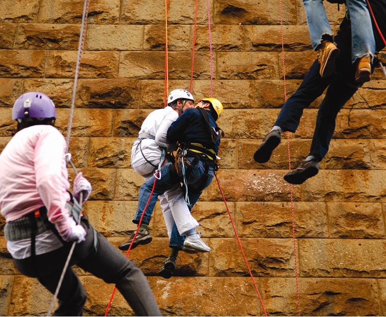 FORTH BRIDGE CHARITY ABSEILERS ROPE IN A MILLION: Bride and groom 'tie the knot'