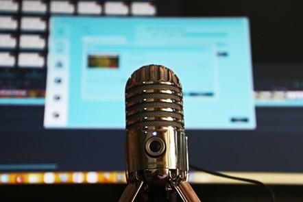 Microphone by computer screen