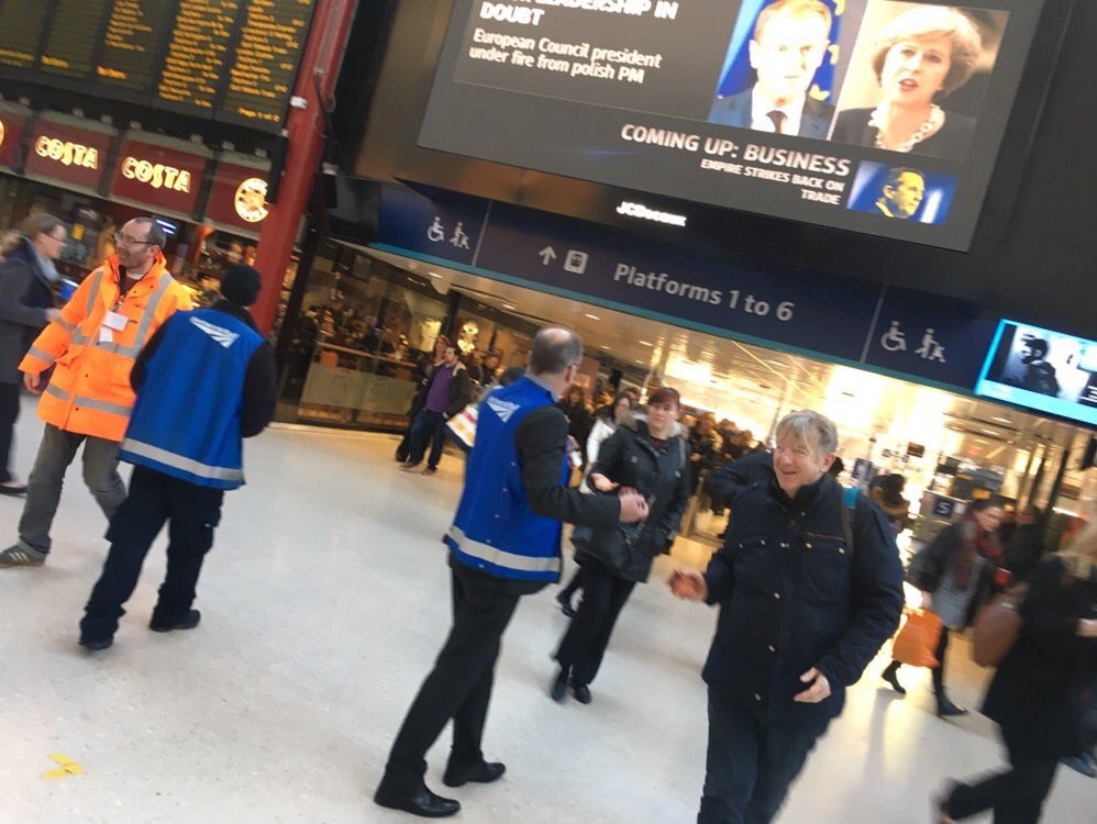 Thank you cakes handed out at Lime Street