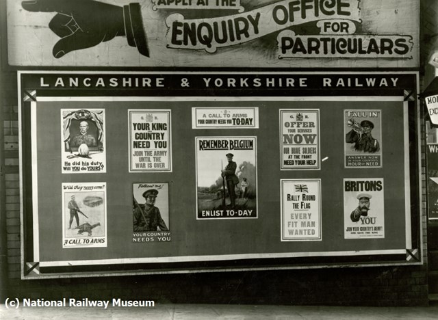 World War One recruitment banners for the Lancashire & Yorkshire Railway