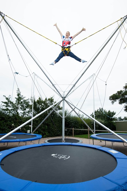 Bryony Page on Bungee Trampolines at Caister-on-Sea