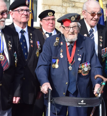D-Day veteran Alan McQuillin at the Cotswold District Council VE Day 80 event.