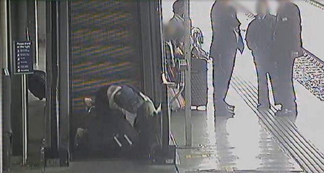 Safety warning issued as frightening CCTV shows holidaymakers taking a tumble at Leeds station