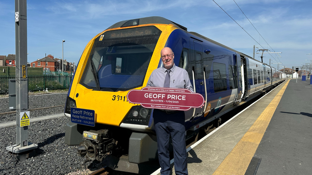 An image of Geoff Price who retired in April after working on the railways for 48 years