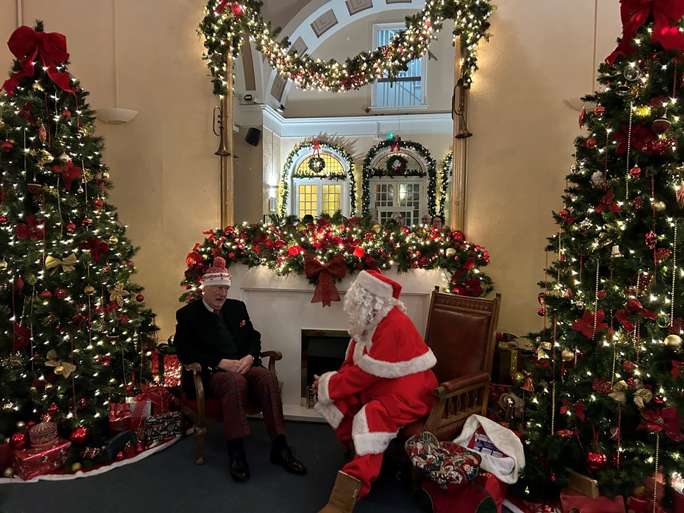 Lord Lieutenant, Seymour Monro, meeting Father Christmas 2022