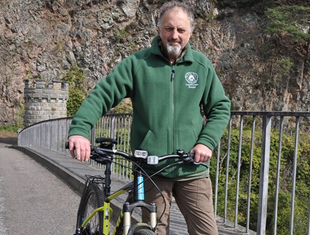 Ranger Ged gets on his council bike