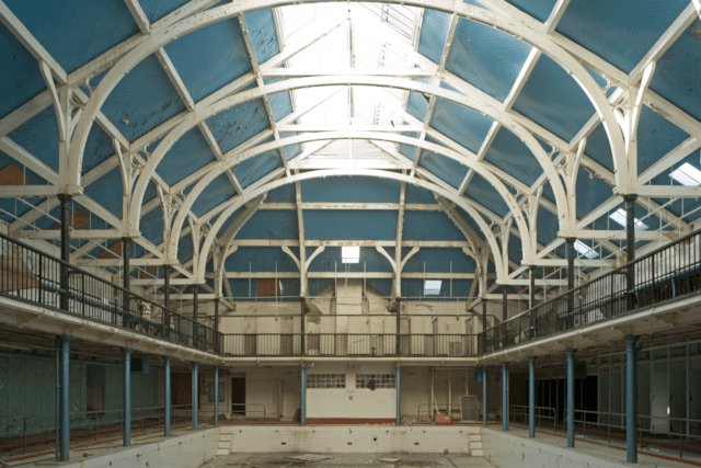Interior of the Infirmary Street Baths, which would become Dovecot Studios: (c) Historic Environment Scotland