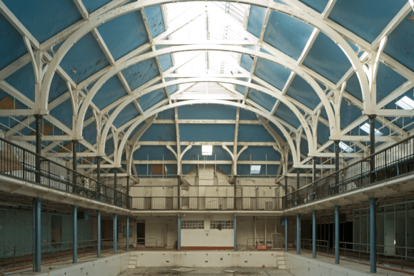 Interior of the Infirmary Street Baths, which would become Dovecot Studios