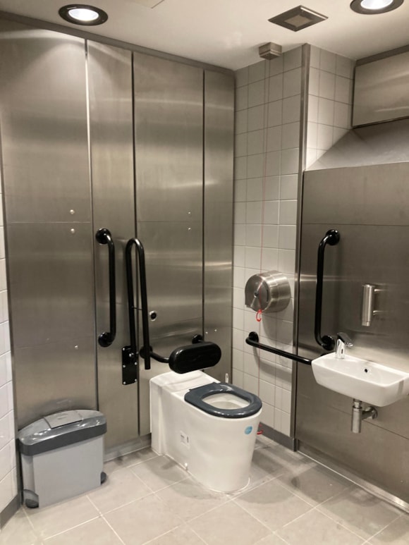 First new customer toilets on the Tube network open at Morden station as part of the Mayor of London’s £15m investment: TfL Image - Morden Toilet 1