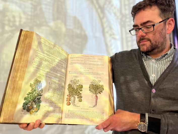 Unearthed at Leeds Central Library: On display as part of the free exhibition is a fascinating collection of beautifully illustrated manuals, compiled by some of history’s most esteemed horticulturalists.

Between their antique covers can be found centuries of accumulated wisdom about the best ways to grow fabulous fruit and vibrant veg as well as colourful flowers and fragrant herb patches.

Among the treasured tomes on display, pictured here with Antony Ramm, is a copy of The Herball or Generall Historie of Plantes, written by famed Elizabethan herbalist John Gerard.