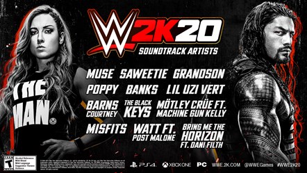 WWE2K20 Soundtrack Artists Infographic