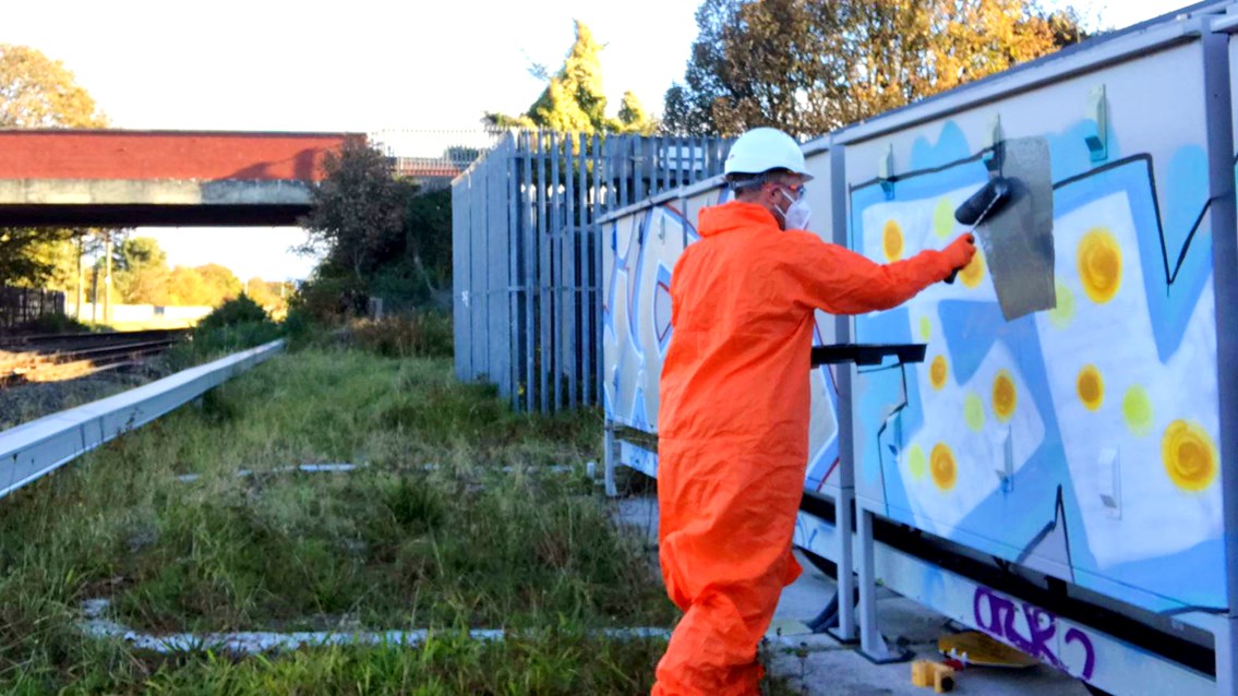 Graffiti hotspots targeted in major railway cleanup on Merseyside: Southport graffiti clean up