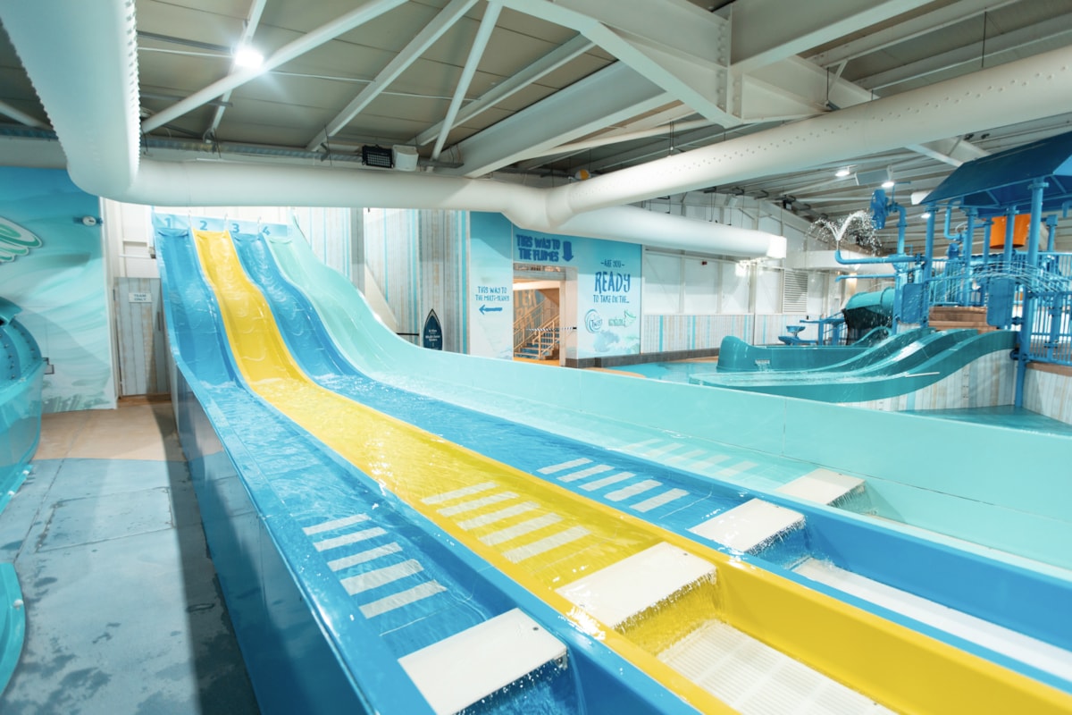 Seashore indoor pool slide
