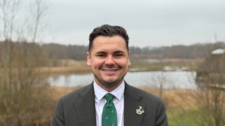 Councillor Joshua Roberts, Lancashire County Council cabinet member for Rural Affairs, Environment and Communities at the launch event at Brockholes Nature Reserve