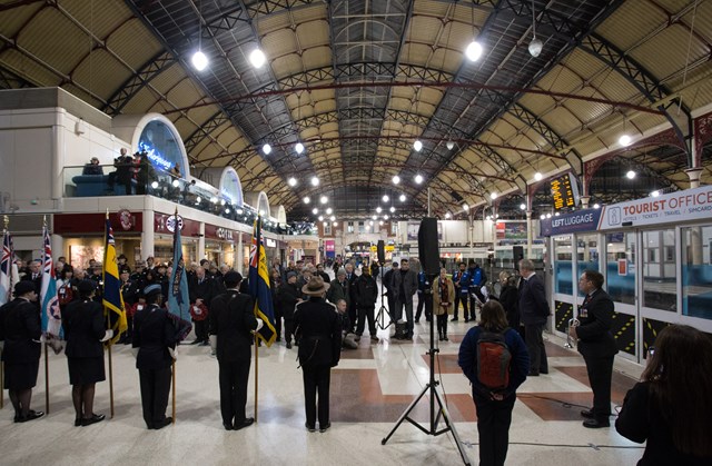 Ceremony to commemorate the Unknown Warrior at Victoria Station, Nov 10, 2016