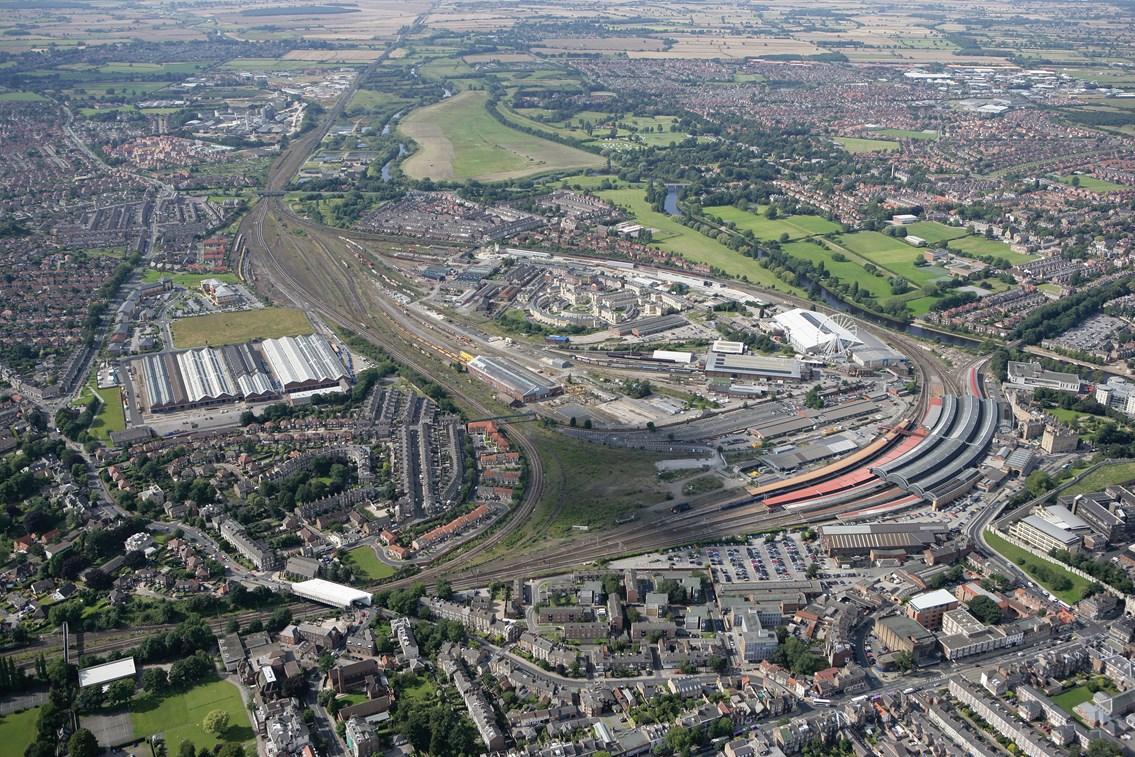 York ariel 2: Ariel shot of York central site and surrounding area
