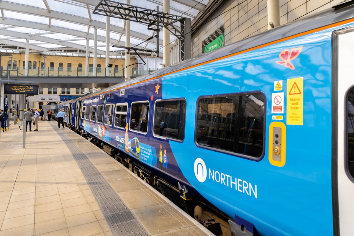 Northern's Railway 200 themed train at Manchester Victoria