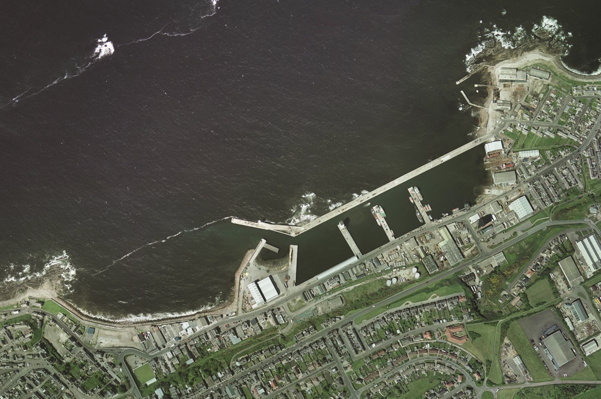 Buckie harbour: Aerial picture of Buckie harbour.