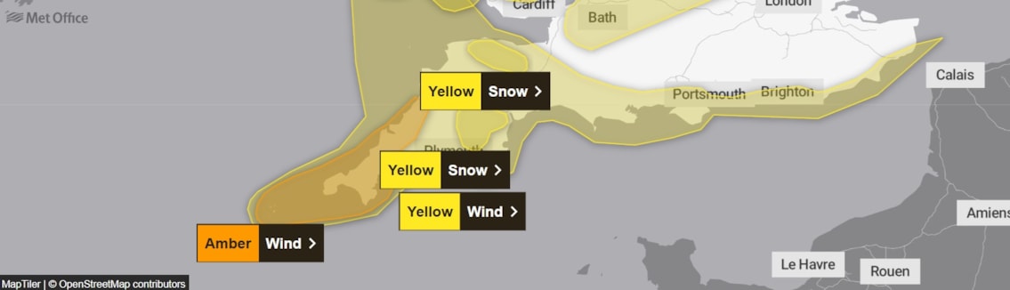 Weather warnings Western- Met Office 08-01-26
