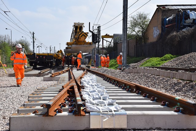 Work to install new track between Lea Bridge and the new Meridian Water station 80% complete: Lee Valley Rail Programme-2