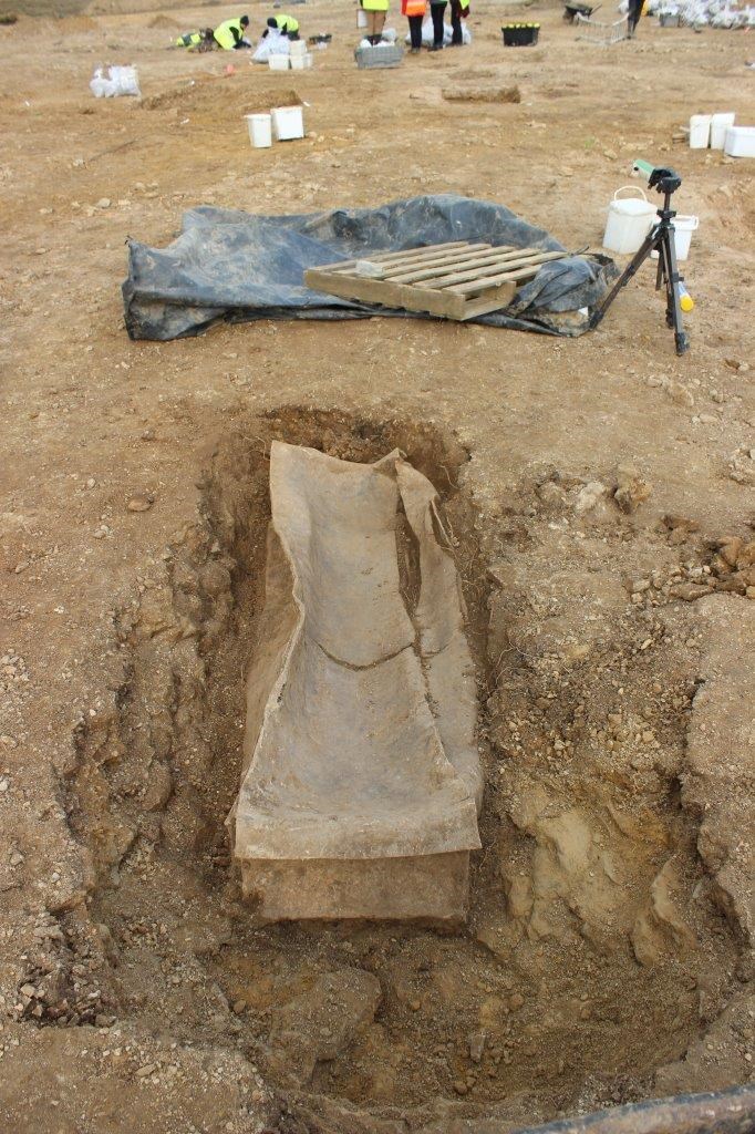 Garforth dig: An ancient lead coffin unearthed in a previously-undiscovered, 1,600-year-old Leeds cemetery.
The once-in-a-lifetime find, thought to contain the remains of a late-Roman aristocratic woman, was discovered as part of an archaeological dig near Garforth in Leeds, which also revealed the remains of more than 60 men, women and children who lived in the area more than a thousand years ago.