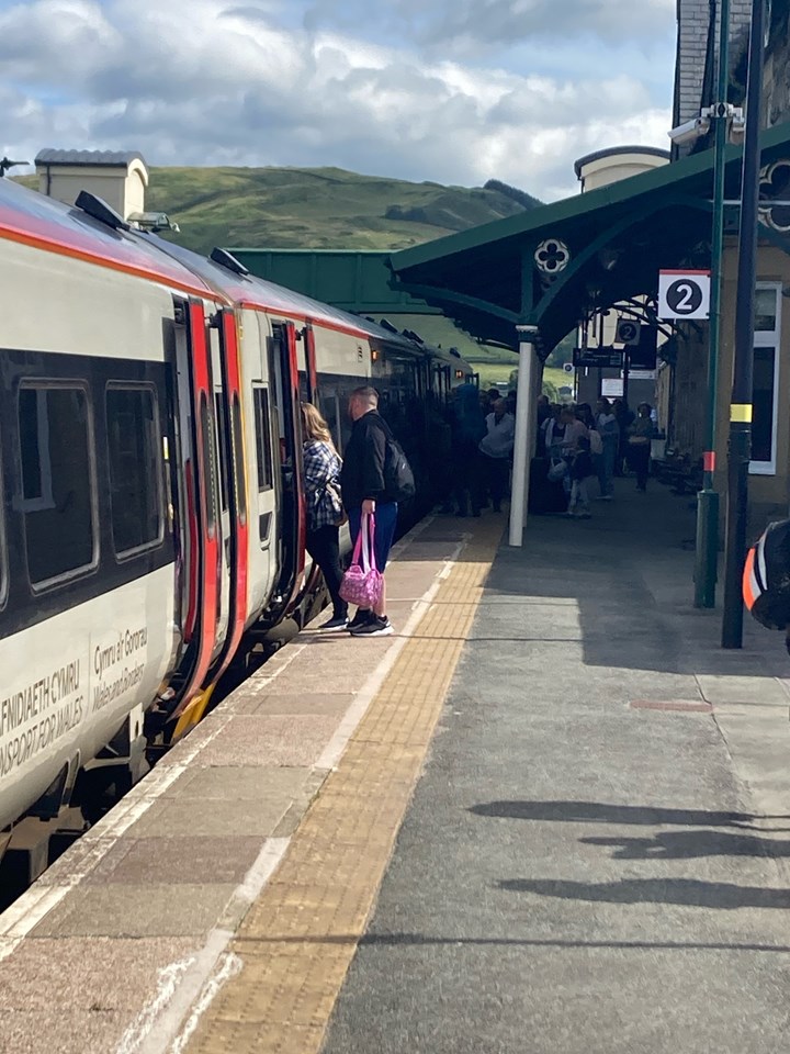 First four car train Cambrian line