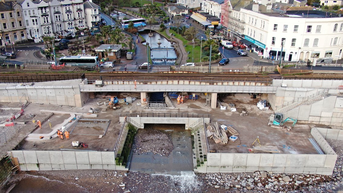 Dawlish sea wall latest progress 2  Feb 2023
