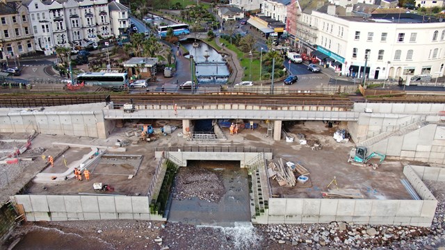 Dawlish sea wall latest progress 2  Feb 2023: Dawlish sea wall latest progress 2  Feb 2023