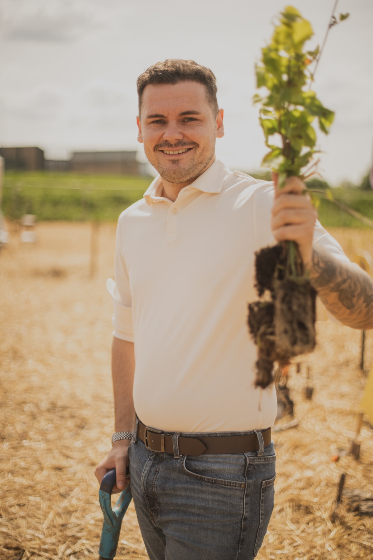 Cllr Joshua Roberts helps to plant the new microwood in Colne (3)