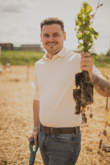 Cllr Joshua Roberts helps to plant the new microwood in Colne (3)
