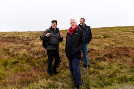 The Deputy First Minister, Huw Irranca-Davies was joined by local grazier, Jeff Gwillim and Richard Ball from Bannau Brycheiniog National Park Authority on his visit to the Black Mountains.-2