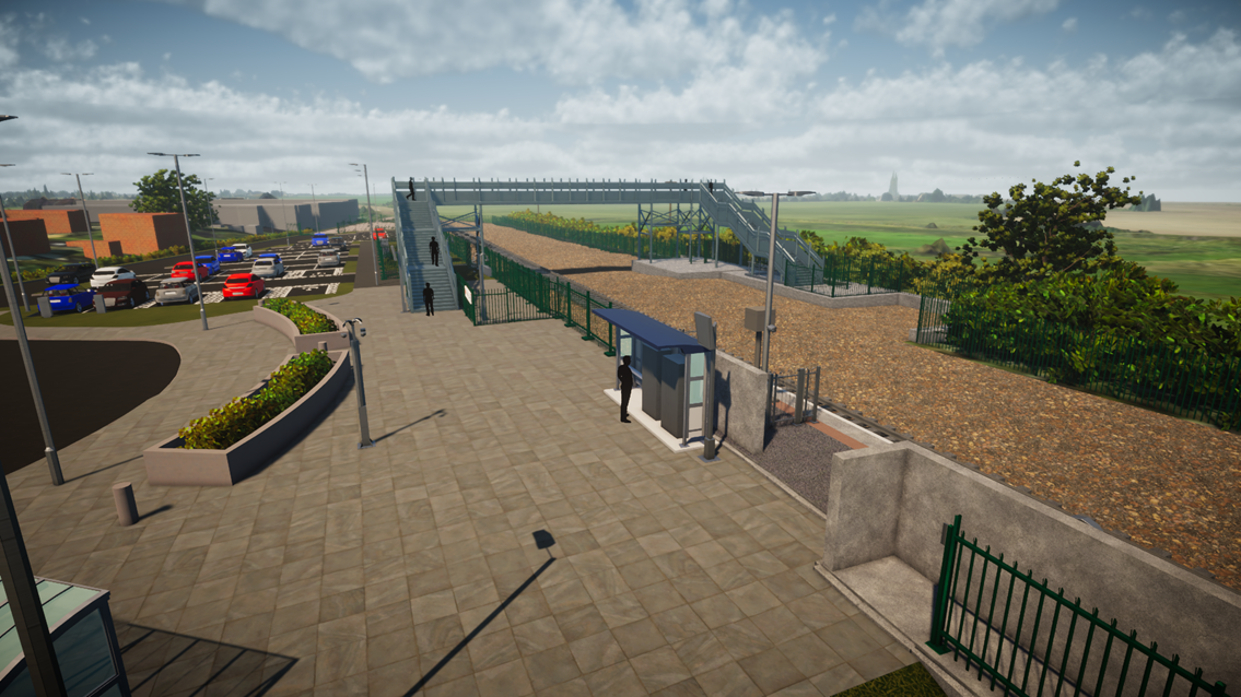 Passengers advised to check before travelling as Soham station construction progresses: Soham Station - full size forecourt