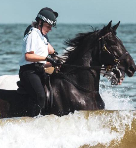 CC Lucy D'Orsi on horseback