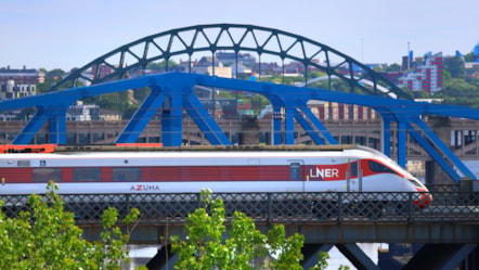 LNER Azuma leaving Newcastle station