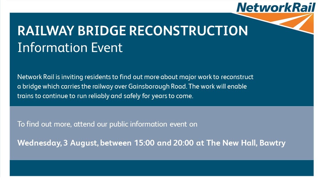 Bawtry residents invited to find out more about railway bridge reconstruction: Residents invited to event in Bawtry