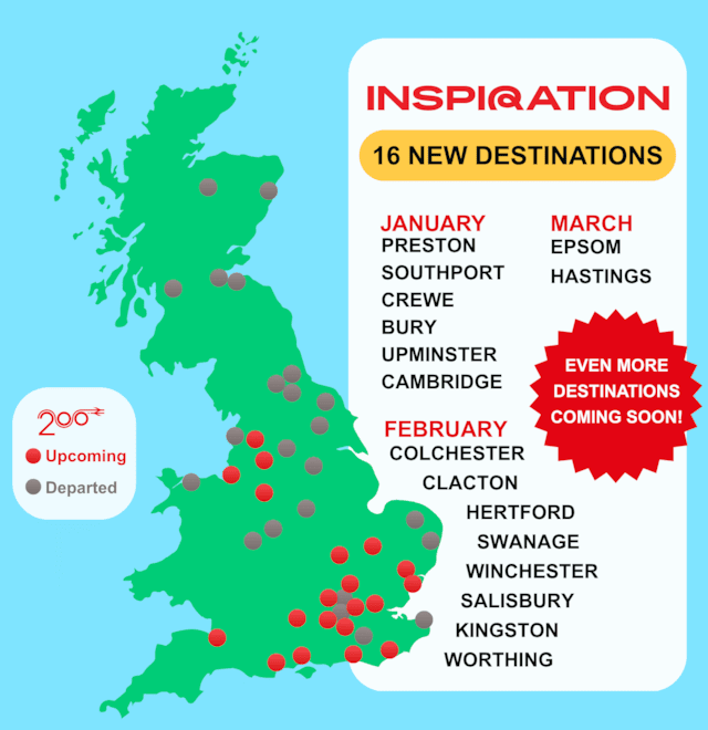 Inspiration destination map: Inspiration destination map