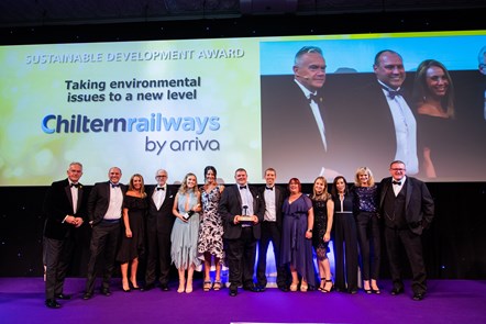 Chiltern Railways accepts the Sustainable Development Award at the National Rail Awards