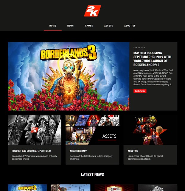 2K Games Website