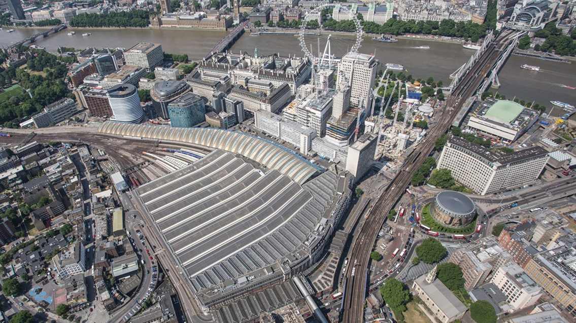 Network Rail starts roof renovations to brighten up Britain’s busiest station: Waterloo aerial