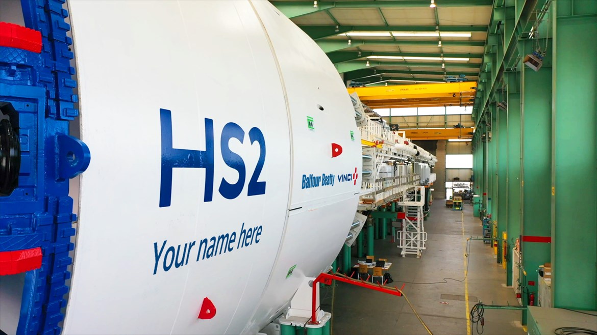 Warwickshire residents and schools asked to name HS2’s Long Itchington Wood Tunnel Boring Machine: TBM head image with 'your name here'