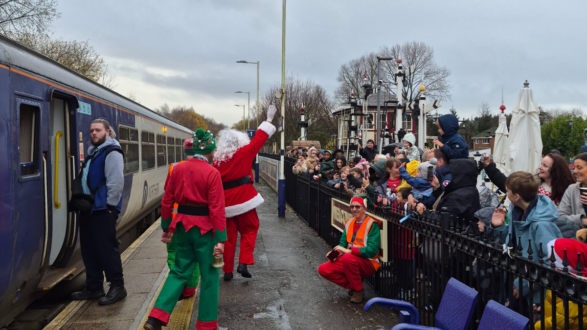 Father Christmas at Irlam station