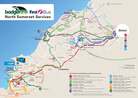 North Somerset network map Sept 2023