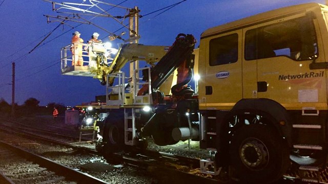 Overhead line repairs Hest Bank 17 January 2020 1