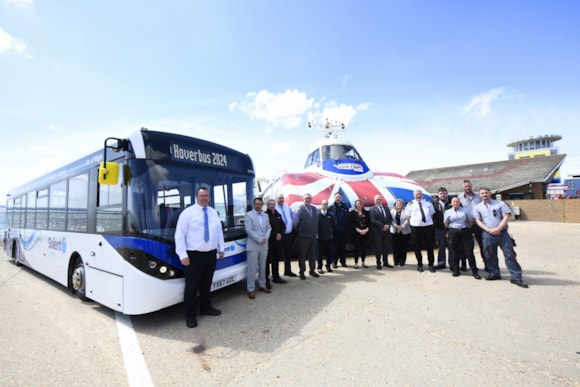 Hovertravel team with the new Hoverbus