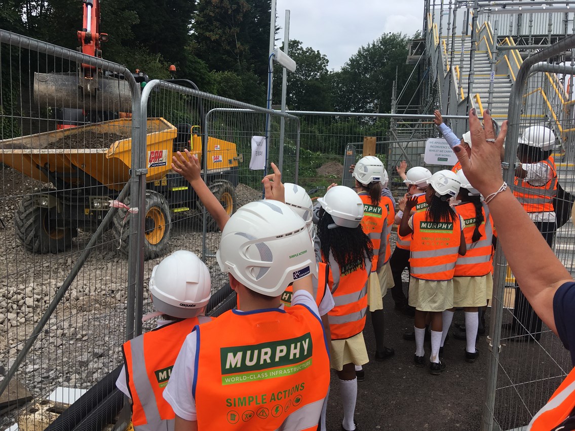 Corpus Christi pupils on their special tour of Stechford station upgrades